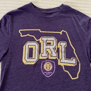 Orlando City Soccer Club Spirit Fan T-Shirt Fanatics Adult Small Heather Purple